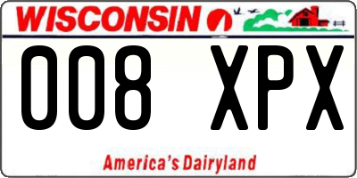 WI license plate 008XPX