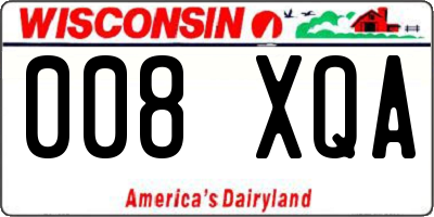 WI license plate 008XQA