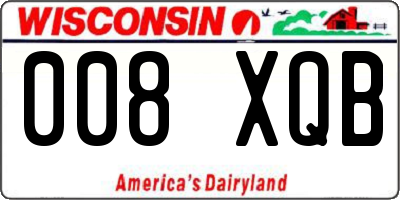 WI license plate 008XQB