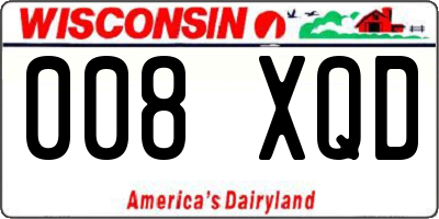WI license plate 008XQD