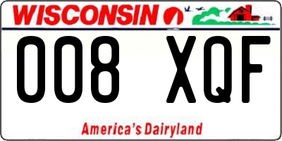 WI license plate 008XQF
