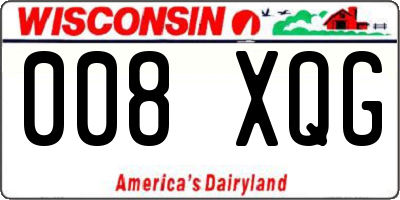 WI license plate 008XQG