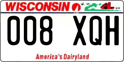 WI license plate 008XQH