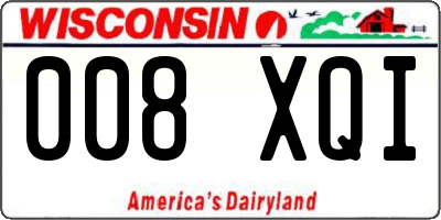 WI license plate 008XQI