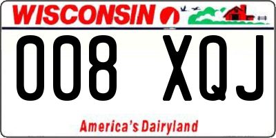 WI license plate 008XQJ