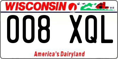 WI license plate 008XQL