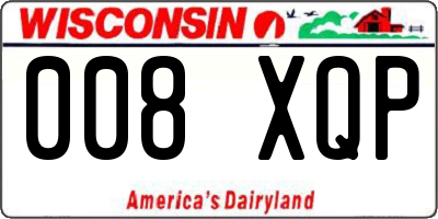 WI license plate 008XQP