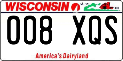 WI license plate 008XQS