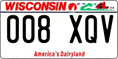 WI license plate 008XQV