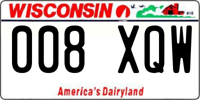 WI license plate 008XQW
