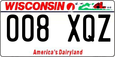 WI license plate 008XQZ