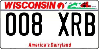 WI license plate 008XRB