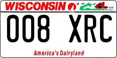 WI license plate 008XRC