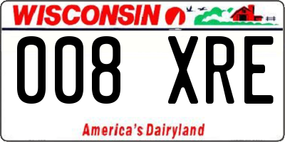 WI license plate 008XRE