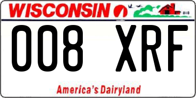 WI license plate 008XRF