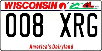 WI license plate 008XRG