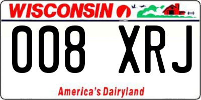 WI license plate 008XRJ