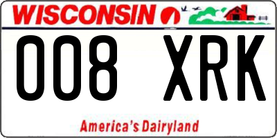 WI license plate 008XRK
