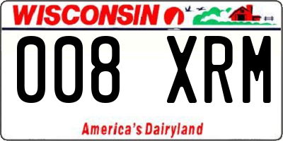 WI license plate 008XRM