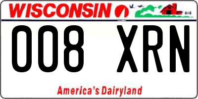WI license plate 008XRN