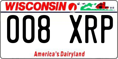 WI license plate 008XRP