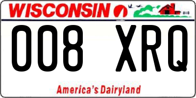 WI license plate 008XRQ