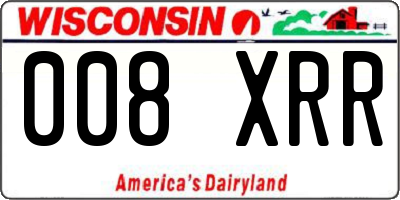 WI license plate 008XRR