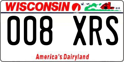 WI license plate 008XRS