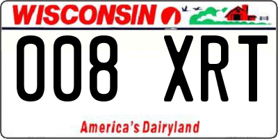 WI license plate 008XRT