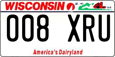 WI license plate 008XRU