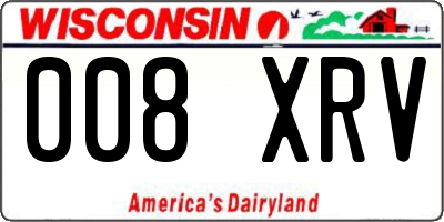 WI license plate 008XRV
