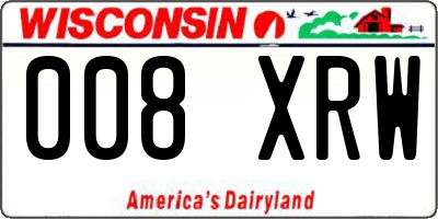 WI license plate 008XRW