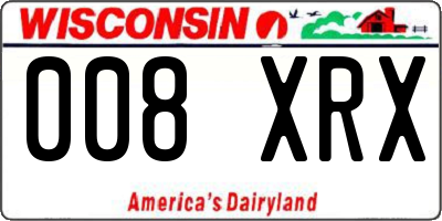 WI license plate 008XRX