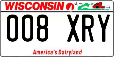 WI license plate 008XRY