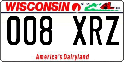 WI license plate 008XRZ