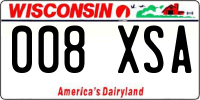 WI license plate 008XSA