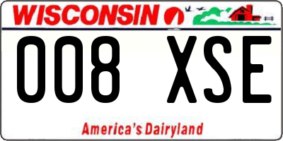 WI license plate 008XSE