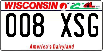 WI license plate 008XSG