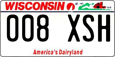 WI license plate 008XSH