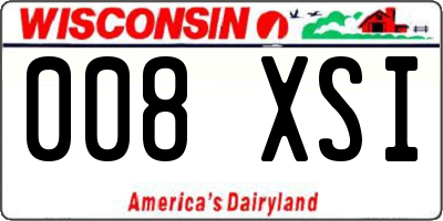 WI license plate 008XSI