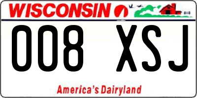 WI license plate 008XSJ