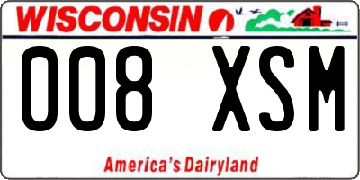 WI license plate 008XSM