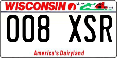 WI license plate 008XSR