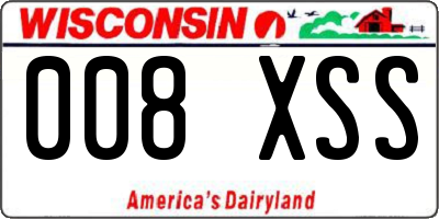 WI license plate 008XSS