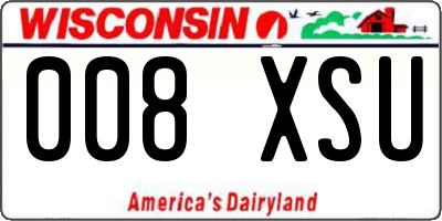 WI license plate 008XSU