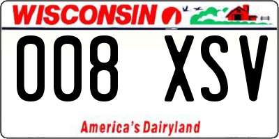 WI license plate 008XSV