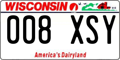 WI license plate 008XSY