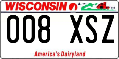 WI license plate 008XSZ