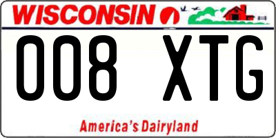 WI license plate 008XTG