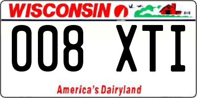 WI license plate 008XTI